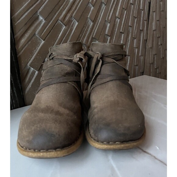 Born Tarkiln Ankle Boots Flat Suede Leather Brown Women Sz 8 M Distressed F59122 - Picture 5 of 15